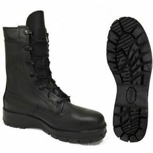Belleville Combat Military Boots‎ UNISEX 4M Black Leather F360ST STEEL TOE New